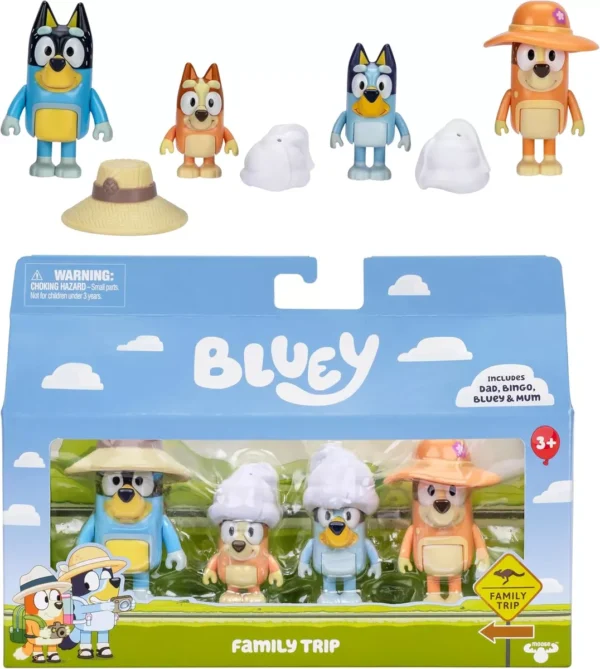 Bluey Set 4 Figuras Familia Trip - Imagen 3