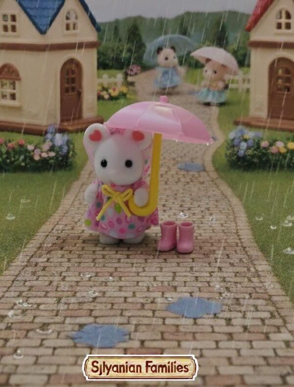 Sylvanian Individuales bebé Ratón  Marshmallow-Guardería Dia de lluvia