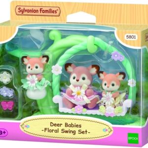 Bebés Ciervo en el columpio de Flores