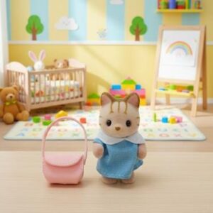 Sylvanian Individuales Bebe Gato a Rayas- Compañeros de Juego de la guardería