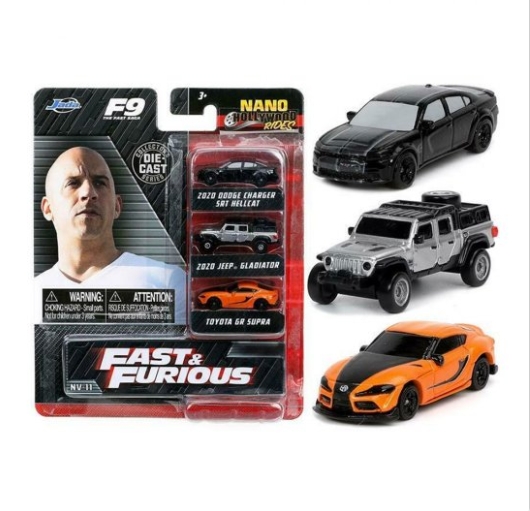Rápido y Furioso Set 3 Vehículos 4cm
