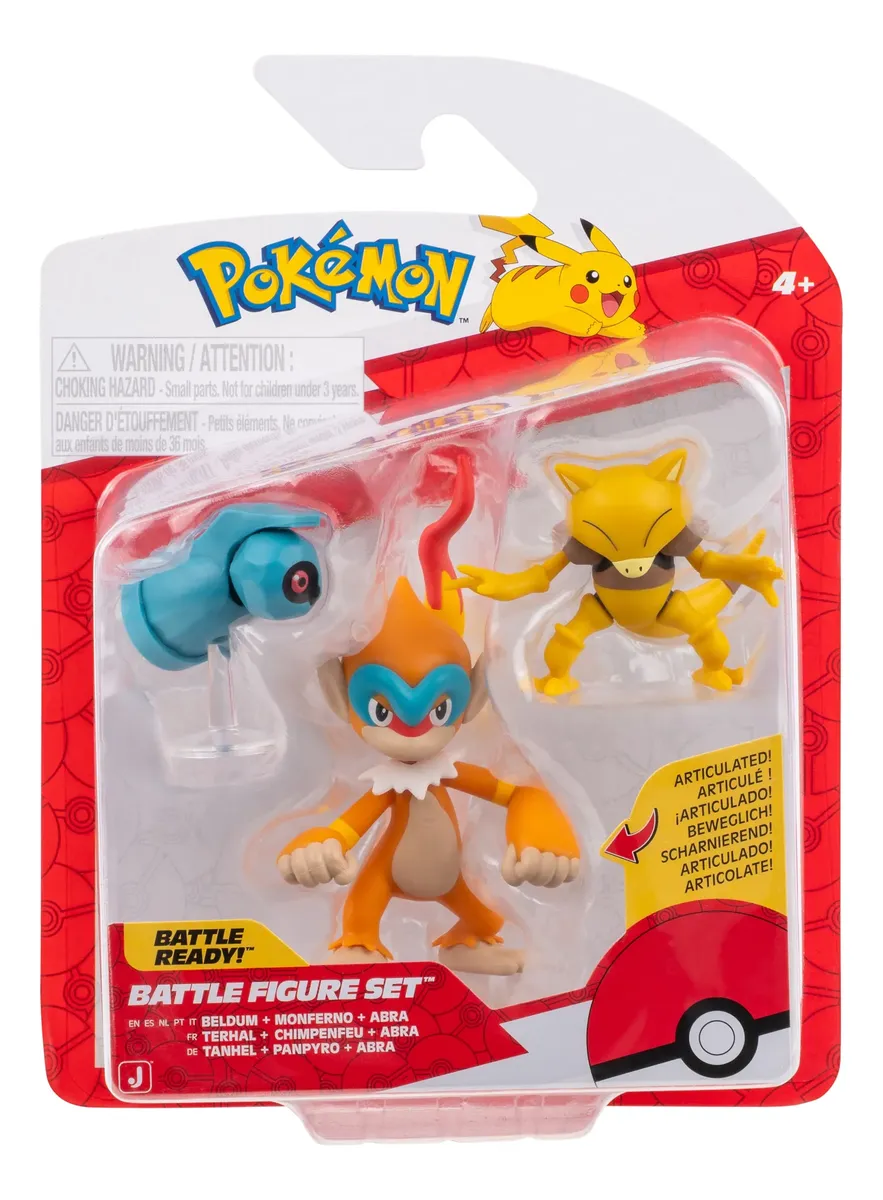 Pokémon Pack 3 figuras de Batalla beldum - monferno - abra