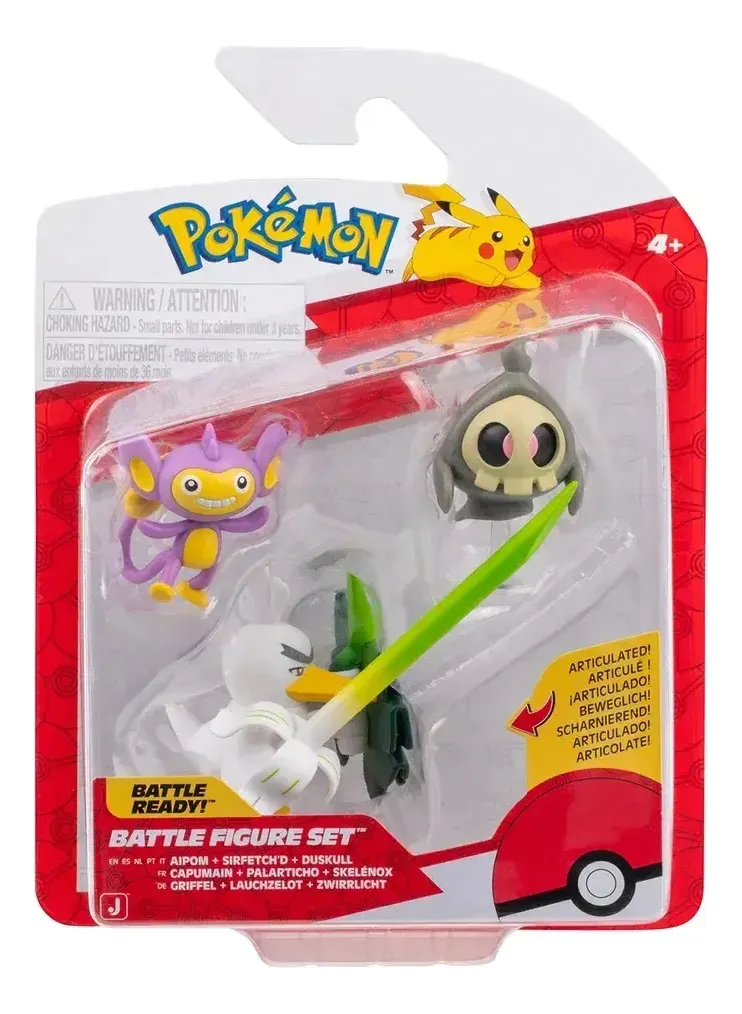 Pokémon Pack 3 figuras de Batalla Aipom+ Sirfetchd+ Duskull