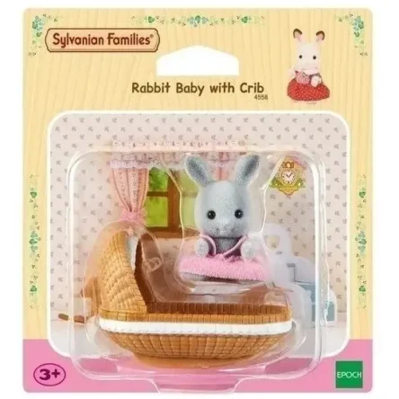 Sylvanian Families Conejo Bebe con Cuna